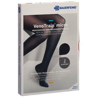 VenoTrain Micro MICRO A-G KKL2 M normal/short offene Fussspitze schwarz Haftband Spitze