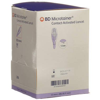 BD Microtainer kontaktaktivierte Lanzette für die Kapillarblutentnahme 30Gx1.5mm lila