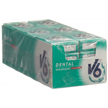 V6 Dental Care Kaugummi Spearmint + Fluoride