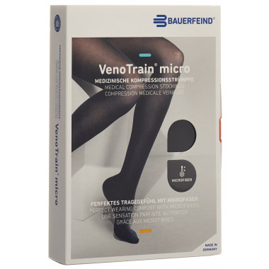 VenoTrain Micro MICRO A-G KKL2 M normal/short geschlossene Fussspitze schwarz Haftband Mikronoppen