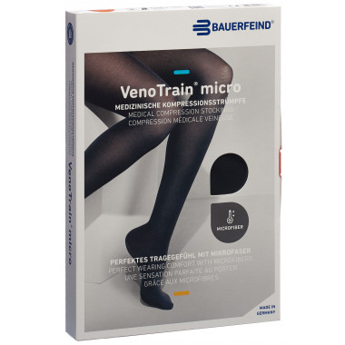 VenoTrain Micro MICRO A-G KKL2 XL normal/short offene Fussspitze schwarz Haftband Mikronoppen