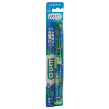 GUM Junior 6+ Timer Light Zahnbürste grün