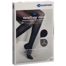 VenoTrain Micro MICRO A-G KKL2 L normal/short offene Fussspitze schwarz Haftband Spitze