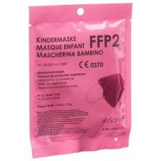 Maske FFP2 Kind 4-12 Jahre rosa deutsch/italienisch/französisch